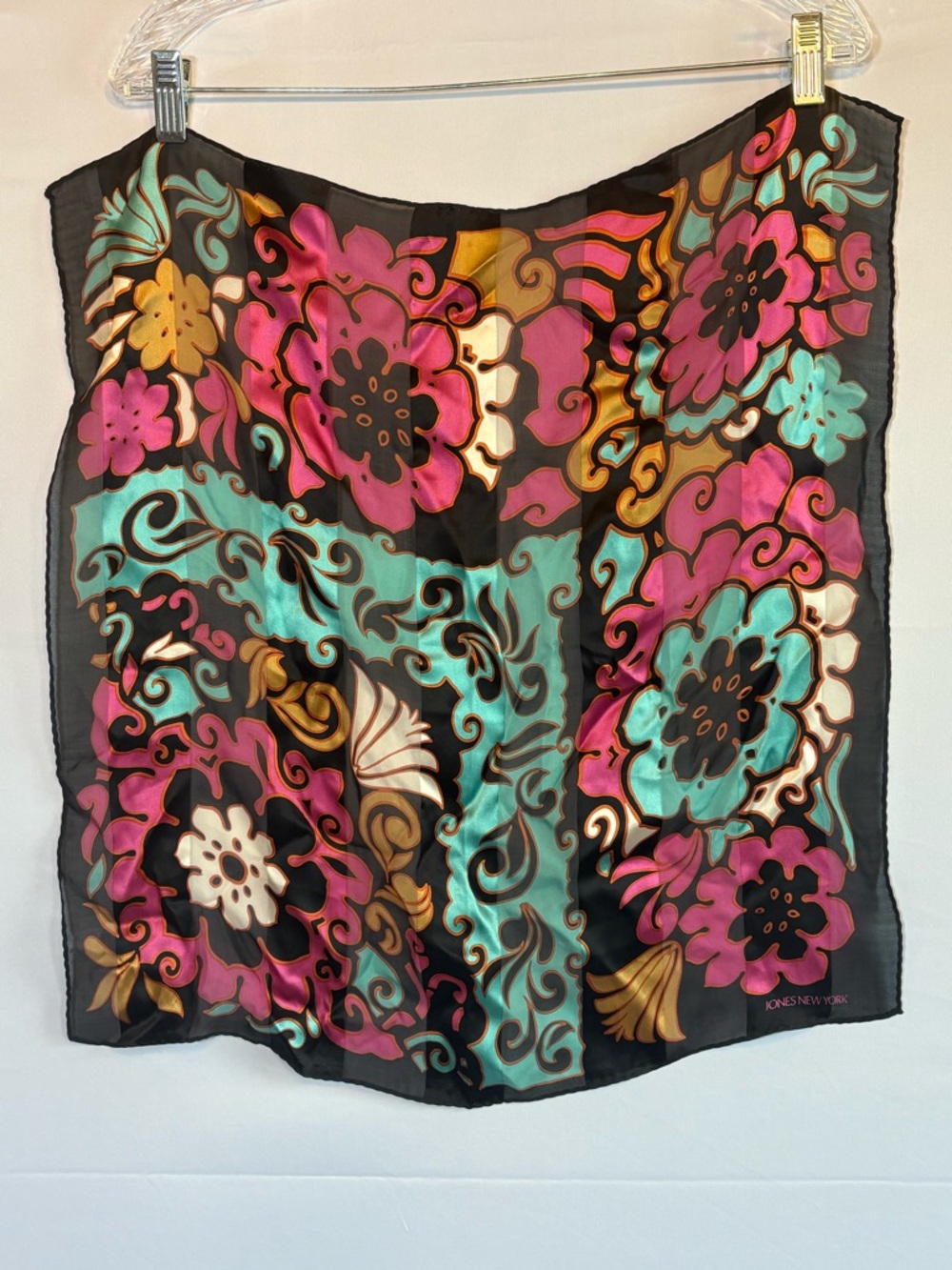 Silky Midnight Floral Scarf